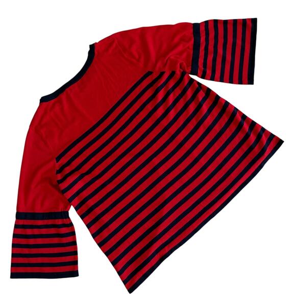 Joseph A.Nautical Soft Bell Sleeves Knit Stripe Sweater 3XL NWT Navy Sailor Boat - Picture 7 of 7